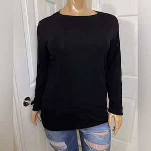 DKNY Black Long Sleeve Blouse Size 1X Womens Top